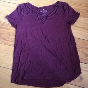 Burgundy soft and sexy shirt